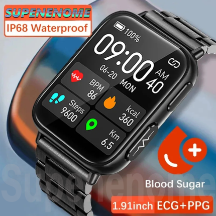 ECG+PPG Blood Sugar Men Health Monitor Heart Rate Blood Pressure Smart Watch