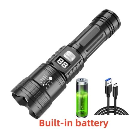 High Power LED Flashlights Built-in battery USB Rechargeable Strong Hand Light Multifunctional Torch