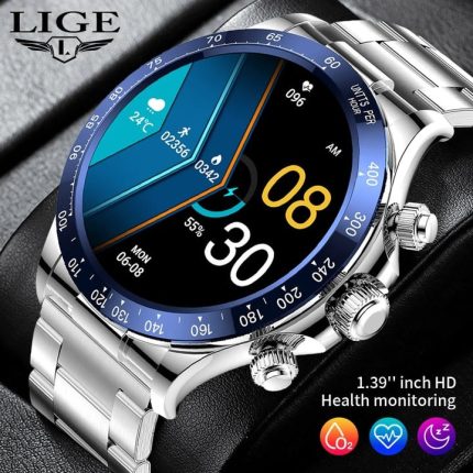 LIGE BW0569 Smartwatch Smart Watch For Men Body Thermometer Health Monitor GPS Motion Tracking Bluetooth Call Connected Watch Man 2024